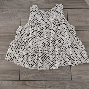 Style & Co  Black and Cream Tiered Top